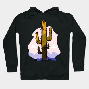 Cute Cactus in Desert Illustration Artwork Hoodie